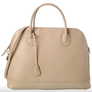 Isabella Rosetti Taupe Juno Leather Tote Satchel Handbag